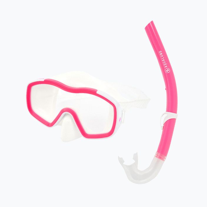 Aqualung Raccon Combo baltos/rožinės spalvos vaikiškų šnervių rinkinys 10