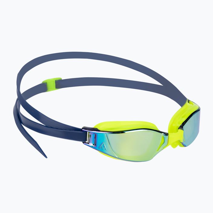 Aquasphere Xceed ryškiai geltonos/navy blue spalvos plaukimo akiniai EP3037104LMY