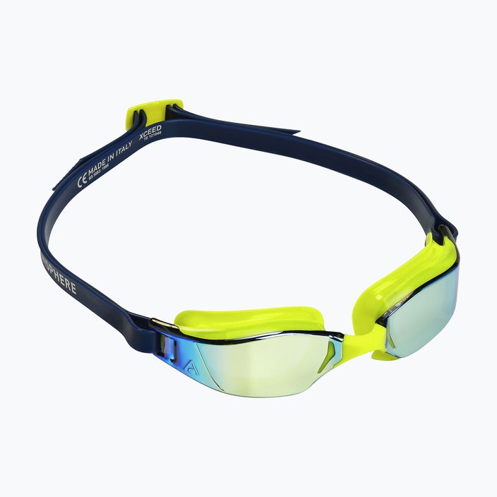 Aquasphere Xceed ryškiai geltonos/navy blue spalvos plaukimo akiniai EP3037104LMY 8