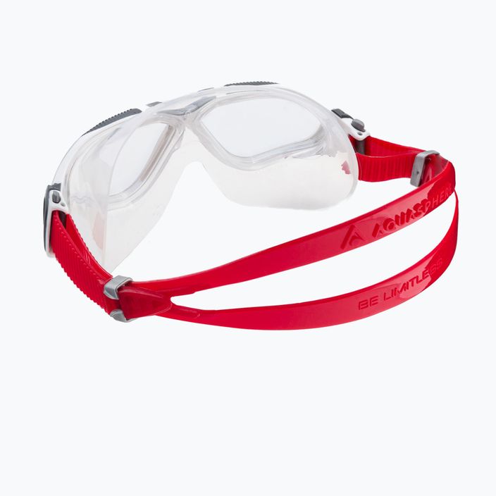 Aquasphere Vista baltos/raudonos/raudonos spalvos vaivorykštinė plaukimo kaukė MS5050906LMI 4