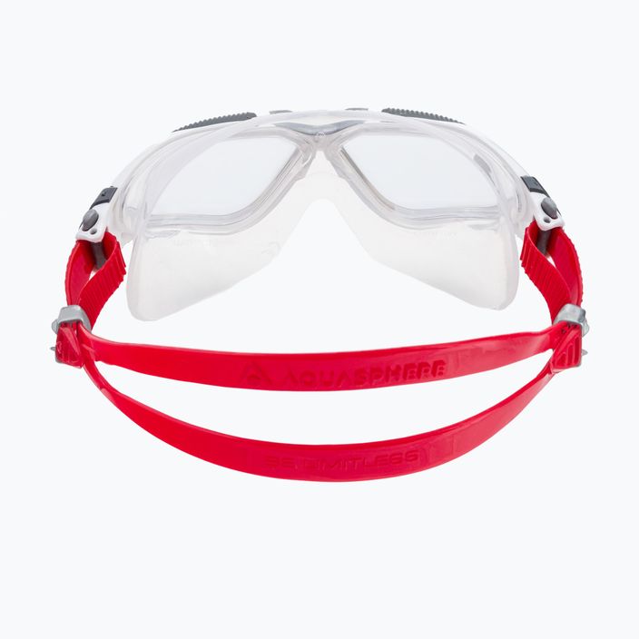 Aquasphere Vista baltos/raudonos/raudonos spalvos vaivorykštinė plaukimo kaukė MS5050906LMI 5