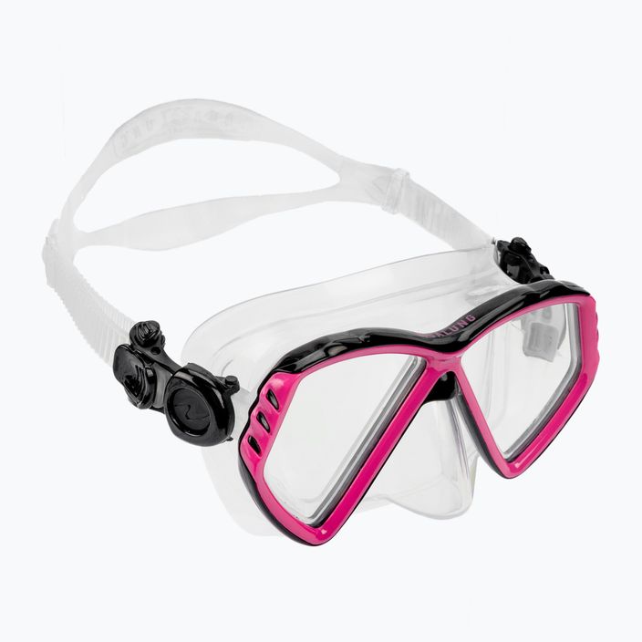 Aqualung Cub skaidri/rožinė jaunesniojo amžiaus šnorkeliavimo kaukė