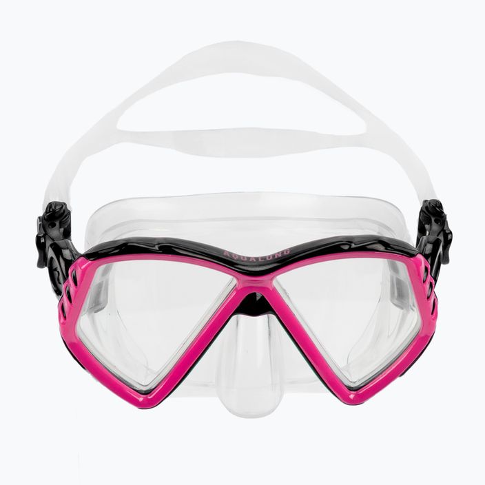 Aqualung Cub skaidri/rožinė jaunesniojo amžiaus šnorkeliavimo kaukė 2