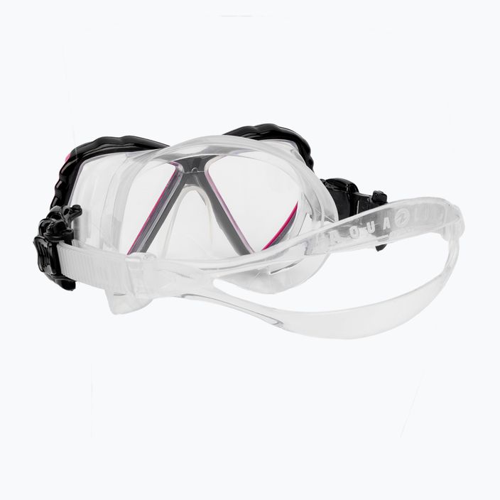 Aqualung Cub skaidri/rožinė jaunesniojo amžiaus šnorkeliavimo kaukė 4