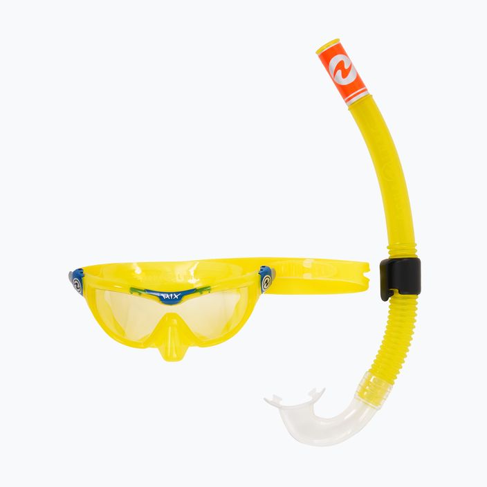 Aqualung Mix Combo vaikiškų šnorkeliavimo priemonių rinkinys geltonas/ benzinas 10