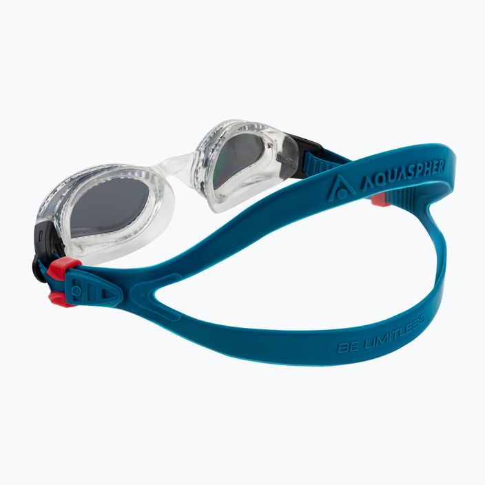 Aquasphere Kaiman skaidrūs/petrolio/veidrodžio sidabro spalvos plaukimo akiniai EP3180098LMS 4