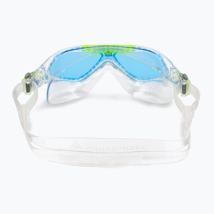 Aquasphere Vista skaidri / ryškiai žalia / mėlyna vaikiška plaukimo kaukė MS5630031LB 8