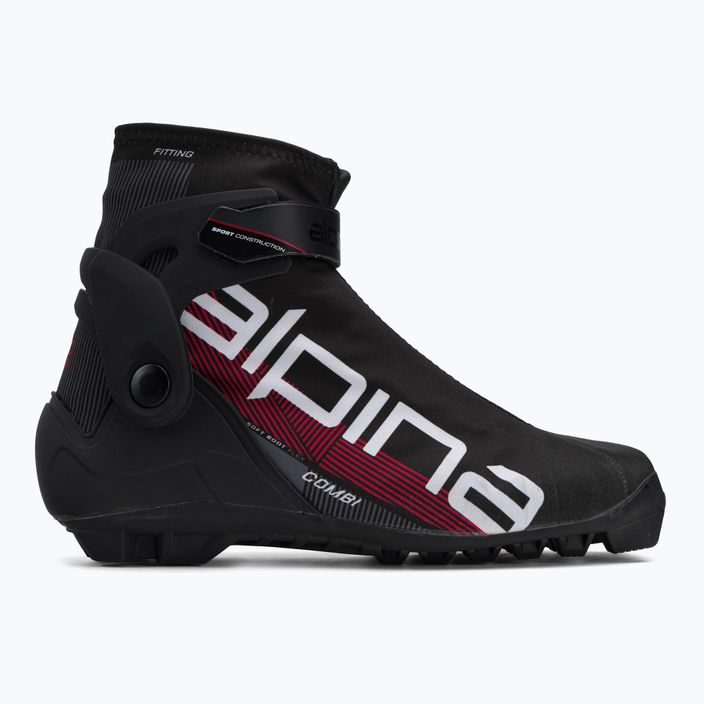 Vyriški bėgimo slidėmis batai Alpina N Combi black/white/red 2