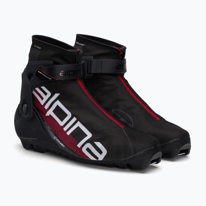 Vyriški bėgimo slidėmis batai Alpina N Combi black/white/red 4