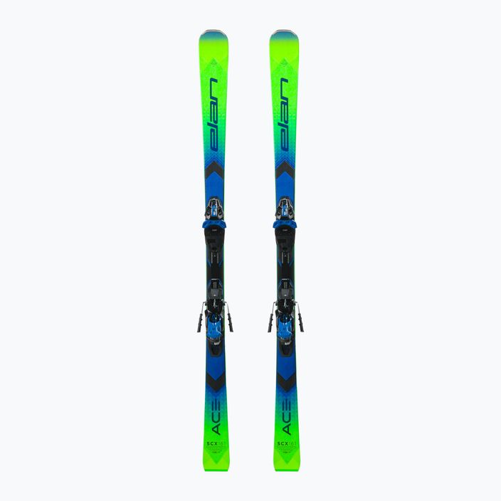 Elan Ace SCX Fusion + EMX 12 kalnų slidės žalia-mėlyna AAJHRC21
