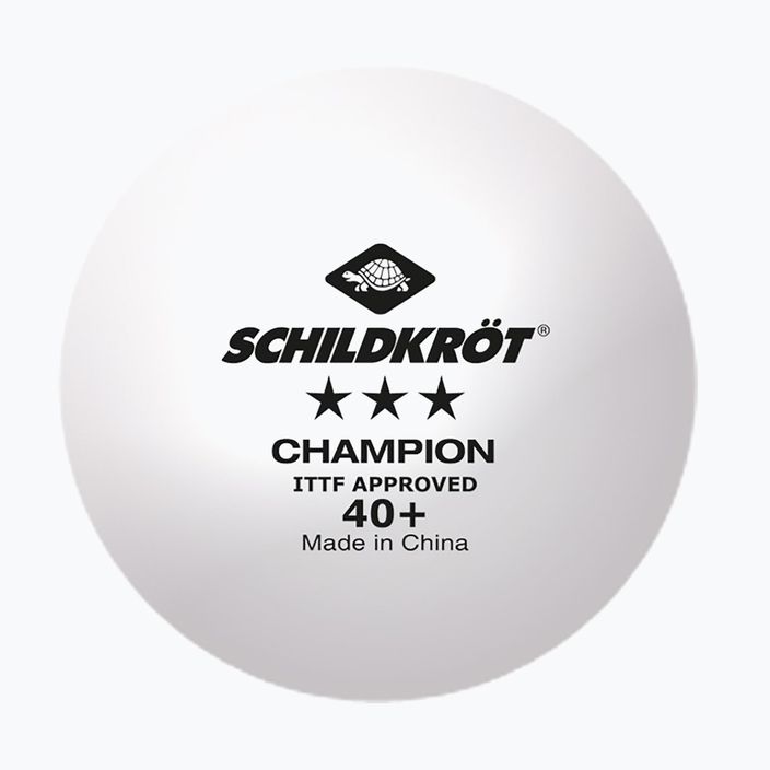 Donic-Schildkrött 3 žvaigždučių čempionas ITTF Poly 40+ stalo teniso kamuoliukai 3 vnt. balti 608540 2