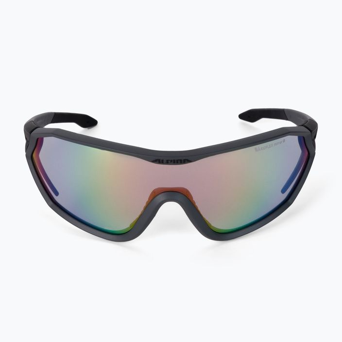 Alpina S-Way VM coal matinės juodos spalvos / vaivorykštinio veidrodžio dviratininkų akiniai 3