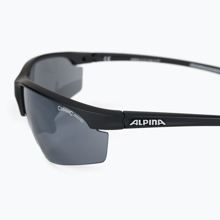 Alpina Tri-Effect 2.1 juodi matiniai / juodi veidrodiniai / skaidrūs / oranžiniai veidrodiniai dviračių akiniai 4