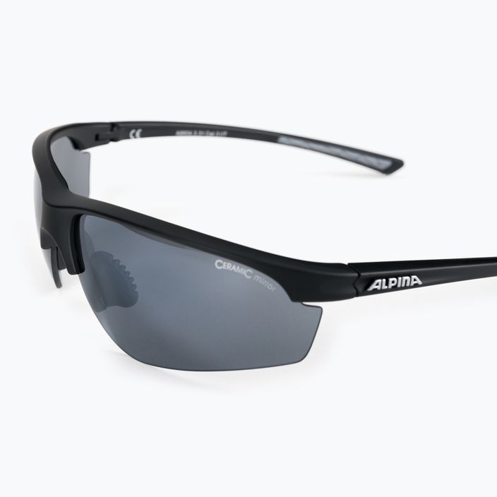 Alpina Tri-Effect 2.1 juodi matiniai / juodi veidrodiniai / skaidrūs / oranžiniai veidrodiniai dviračių akiniai 5