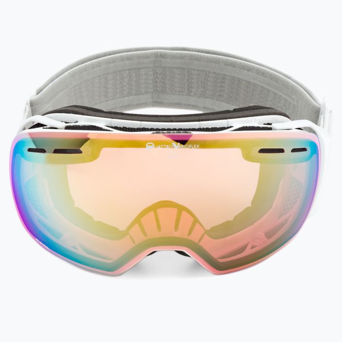 Alpina Granby QV balti blizgūs auksiniai slidinėjimo akiniai 2