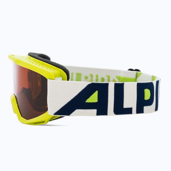Alpina Piney laimo matinės/oranžinės spalvos vaikiški slidinėjimo akiniai 4