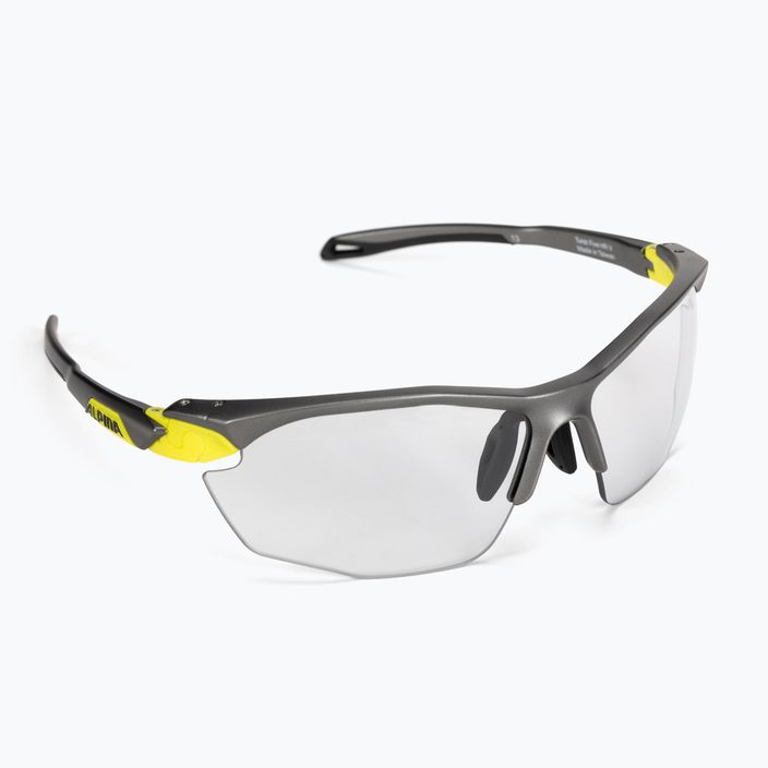 Alpina Twist Five Hr V tin matiniai neoninės geltonos/juodos spalvos dviratininkų akiniai