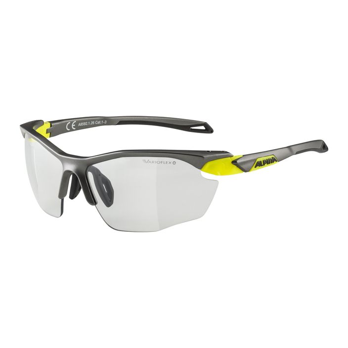 Alpina Twist Five Hr V tin matiniai neoninės geltonos/juodos spalvos dviratininkų akiniai 6