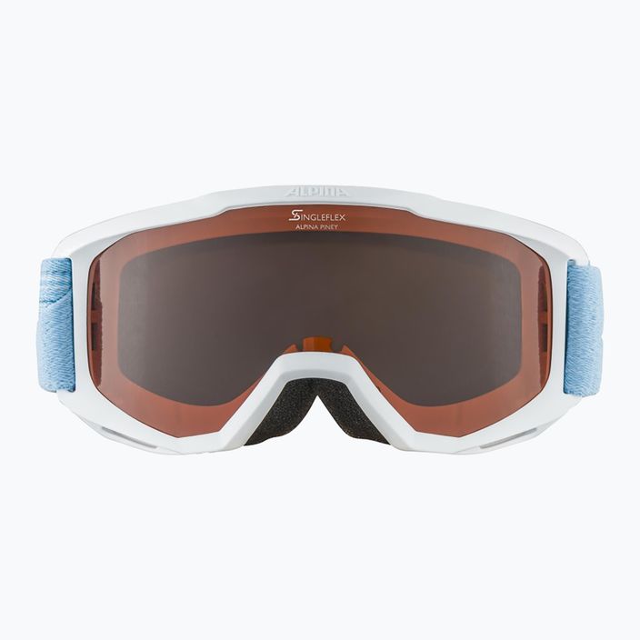 Alpina Piney vaikiški slidinėjimo akiniai balti / žydrai mėlyni matiniai / oranžiniai 8