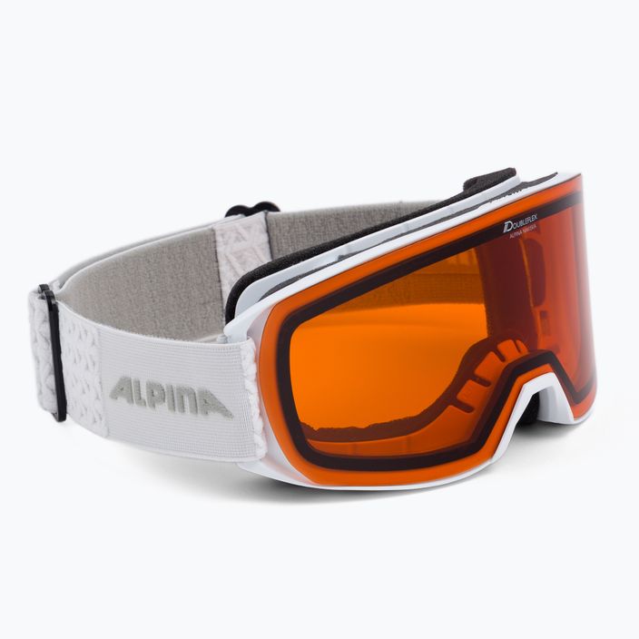 Alpina Nakiska slidinėjimo akiniai balti matiniai/oranžiniai