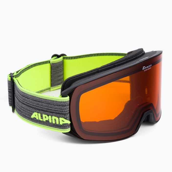 Alpina Nakiska juodi-neoniniai/dh slidinėjimo akiniai