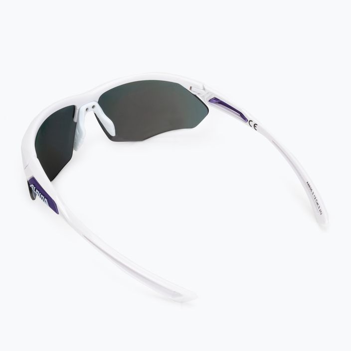 Dviratininko akiniai Alpina Defey HR balti/violetiniai/violetiniai veidrodžiai 2