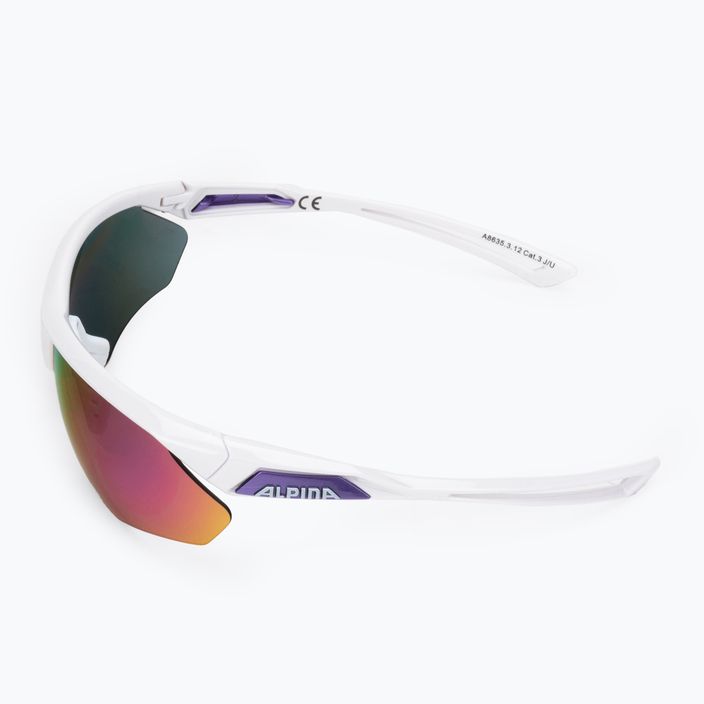Dviratininko akiniai Alpina Defey HR balti/violetiniai/violetiniai veidrodžiai 4