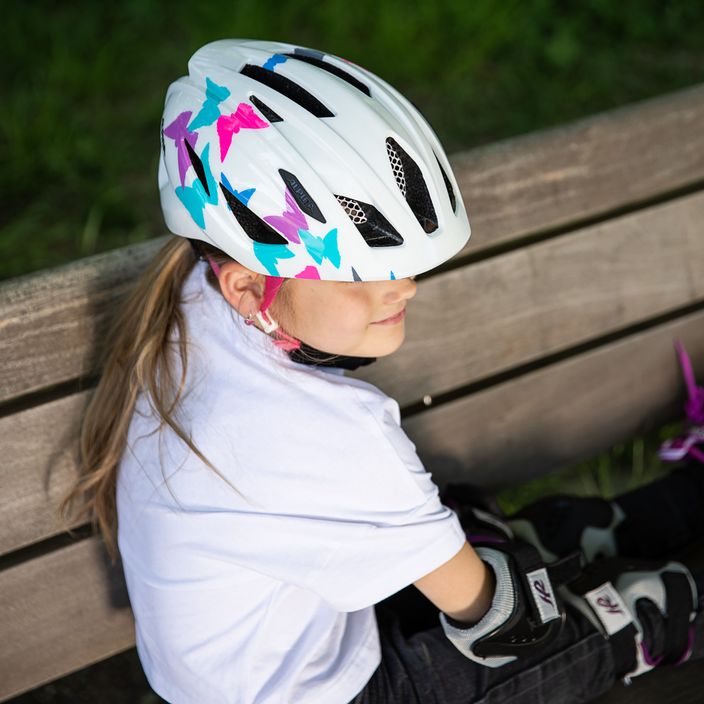 Vaikiškas dviratininko šalmas Alpina Pico pearlwhite butterflies gloss 8