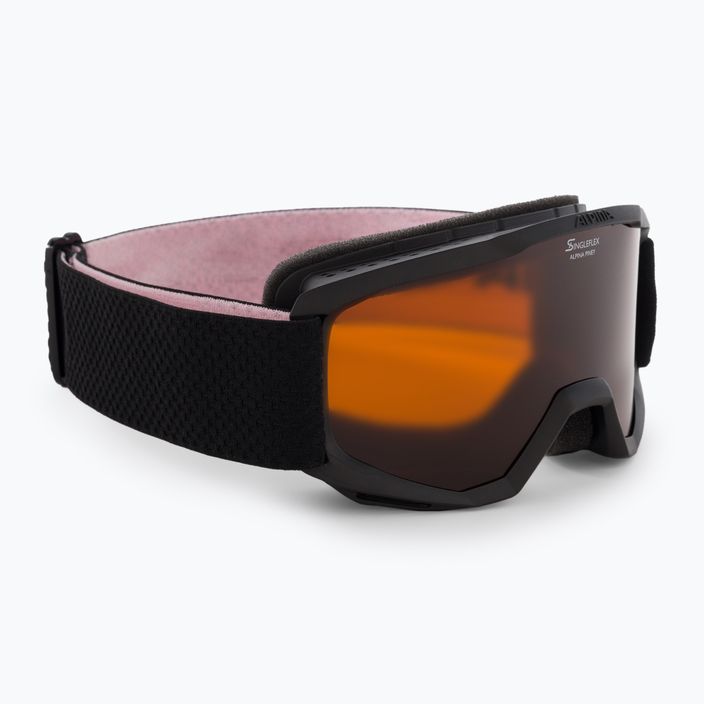 Alpina Piney vaikiški slidinėjimo akiniai juodi/rožiniai matiniai/oranžiniai