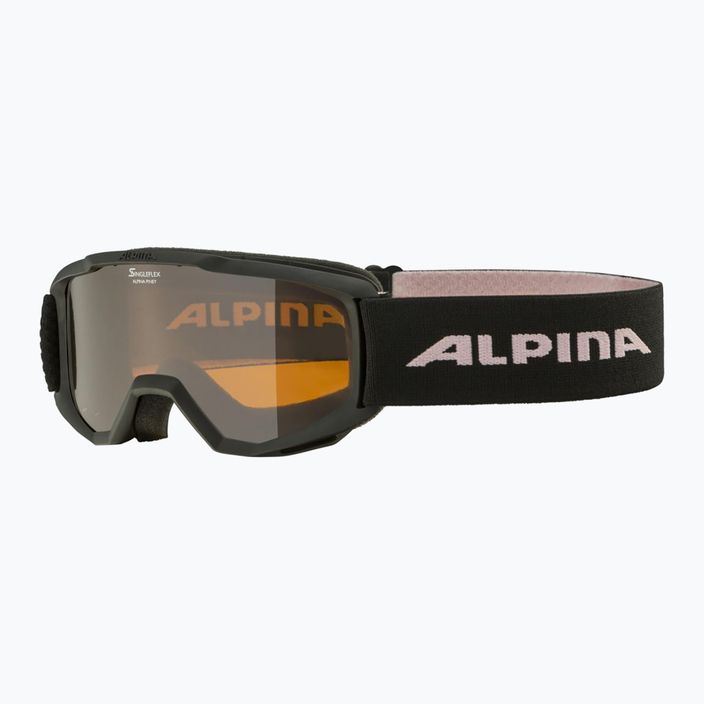 Alpina Piney vaikiški slidinėjimo akiniai juodi/rožiniai matiniai/oranžiniai 6