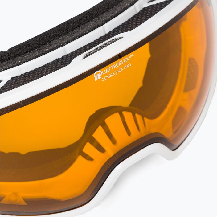 Alpina Double Jack Mag Q-Lite balti blizgūs / veidrodiniai juodi slidinėjimo akiniai 5