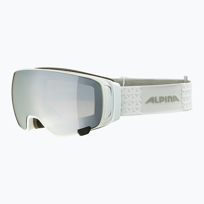 Alpina Double Jack Mag Q-Lite balti blizgūs / veidrodiniai juodi slidinėjimo akiniai 7
