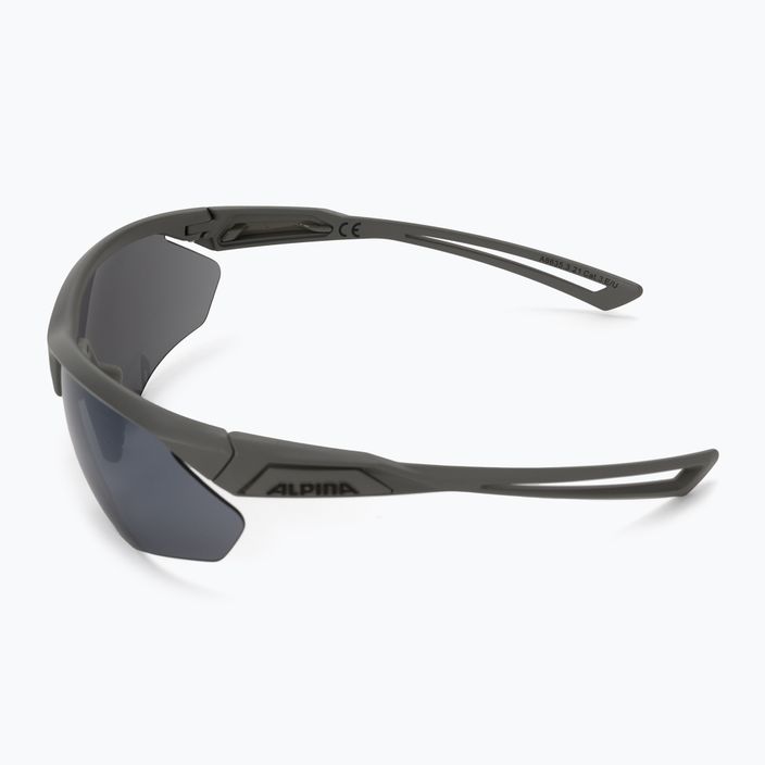 Alpina Defey HR mėnulio pilkumo matiniai/juodi veidrodiniai dviratininkų akiniai 4