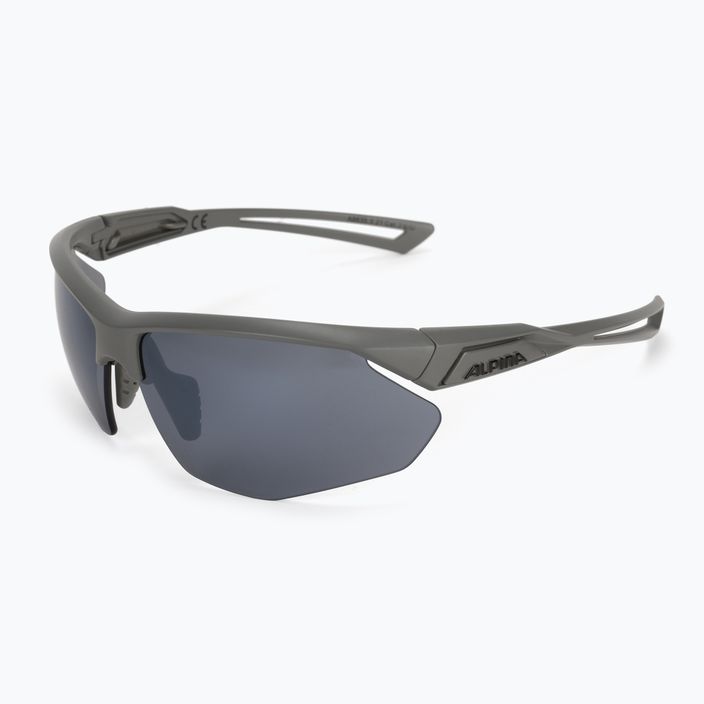 Alpina Defey HR mėnulio pilkumo matiniai/juodi veidrodiniai dviratininkų akiniai 5