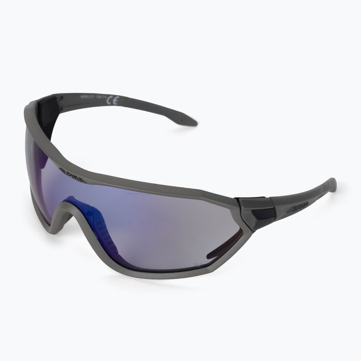 Alpina S-Way VM mėnulio pilkumo matiniai/mėlyni veidrodiniai dviratininkų akiniai 5