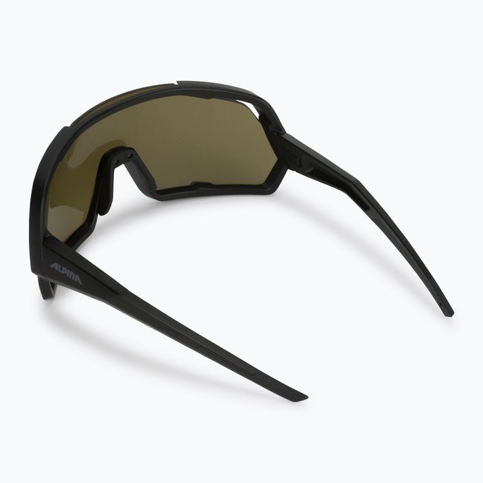 Alpina Rocket Q-Lite juodi matiniai / sidabriniai veidrodiniai dviratininkų akiniai 2