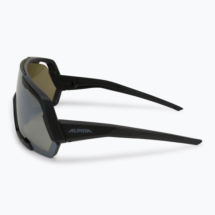 Alpina Rocket Q-Lite juodi matiniai / sidabriniai veidrodiniai dviratininkų akiniai 4
