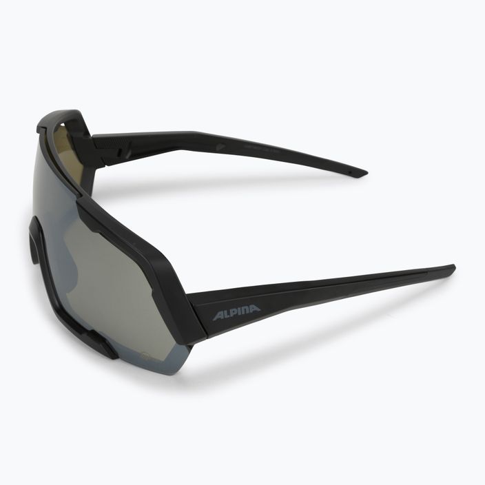 Alpina Rocket Q-Lite juodi matiniai / sidabriniai veidrodiniai dviratininkų akiniai 5