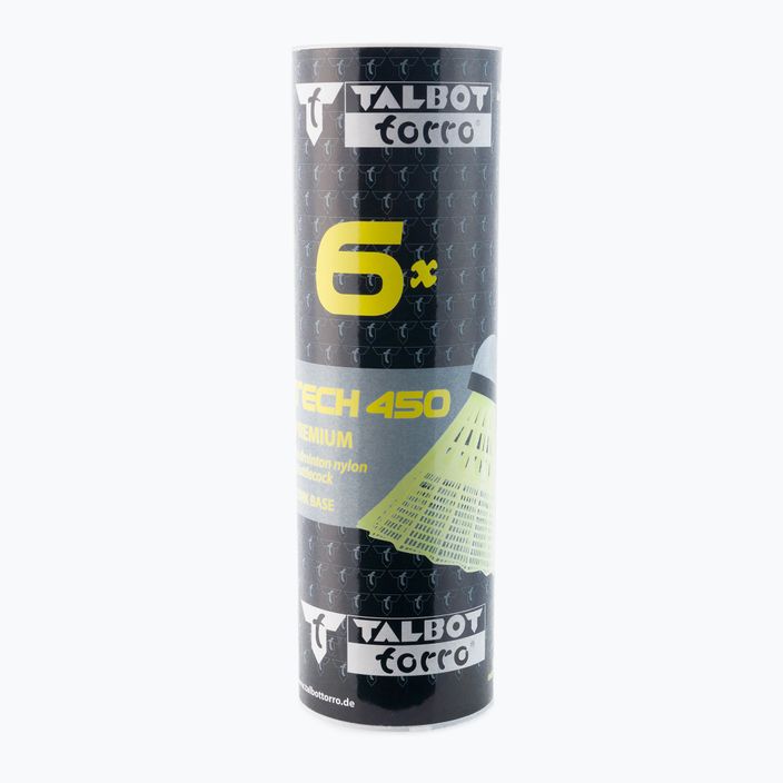 Talbot-Torro Tech 450 badmintono raketės, Premium Nylon 6 vnt., geltonos spalvos 469083