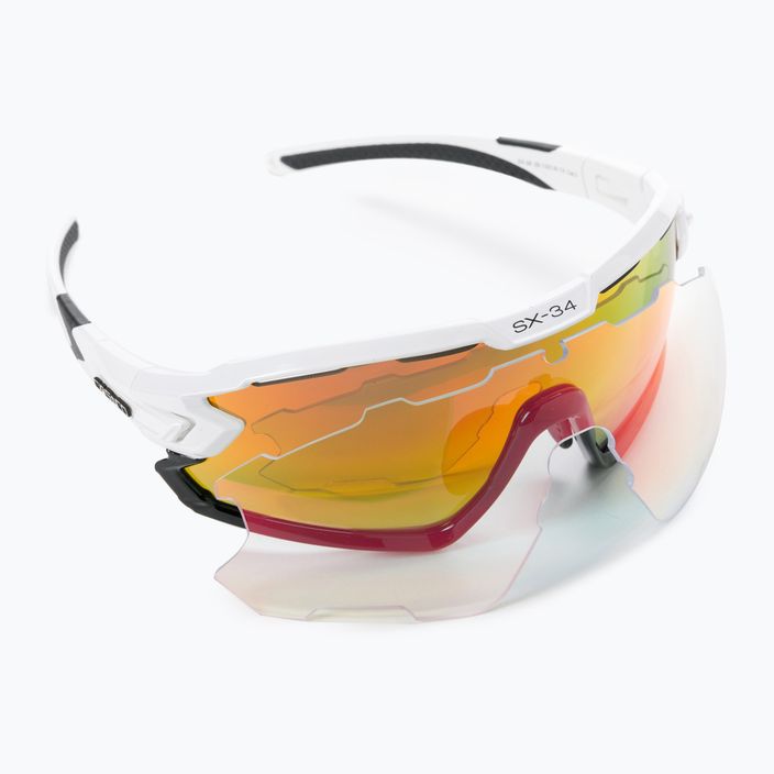 CASCO dviratininkų akiniai SX-34 Carbonic balti/juodi/raudoni 09.1320.30 6