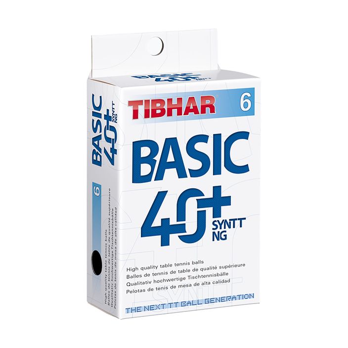 Stalo teniso kamuoliukai Tibhar Basic 40+ SYNTT NG 6 vnt. white 2