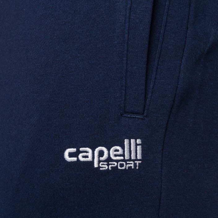 Vyriškos "Capelli Basics Adult" siaurėjančios prancūziškos frotinės futbolo kelnės tamsiai mėlyna/balta 3