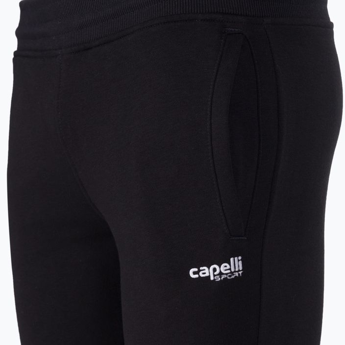 Capelli Basics Youth Tapered French Terry futbolo kelnės juoda/balta 3