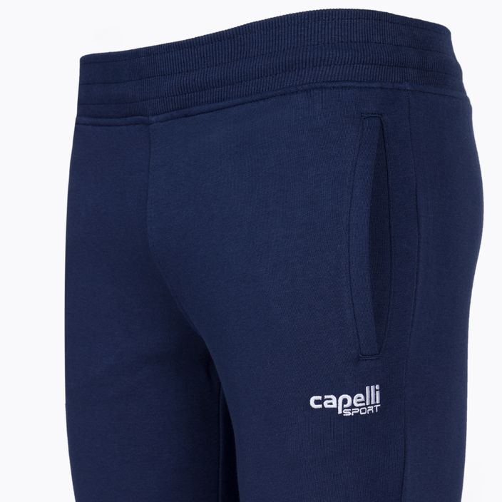Capelli Basics Youth Tapered French Terry futbolo kelnės tamsiai mėlyna/balta 3