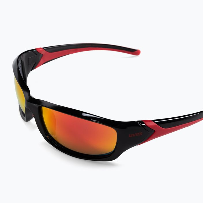 UVEX Sportstyle 211 juodai raudoni/veidrodiniai raudoni akiniai nuo saulės 53/0/613/2213 4