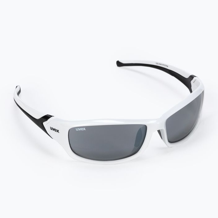 UVEX Sportstyle 211 akiniai nuo saulės baltai juodi/šviesiai sidabriniai 53/0/613/8216