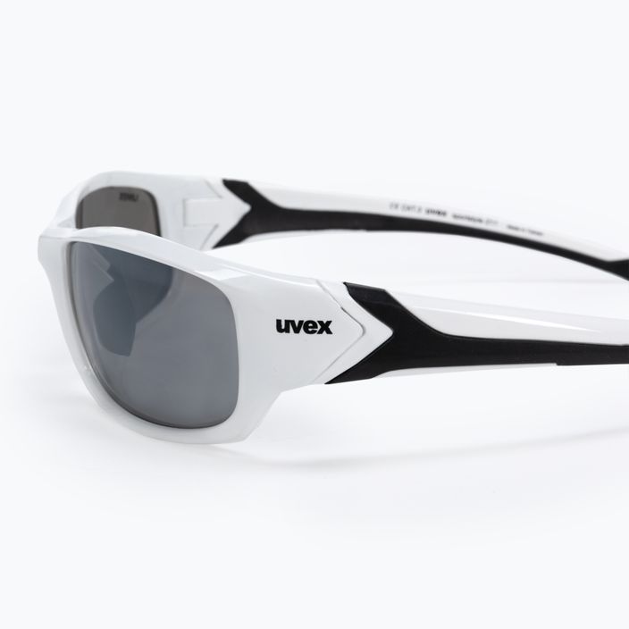 UVEX Sportstyle 211 akiniai nuo saulės baltai juodi/šviesiai sidabriniai 53/0/613/8216 4