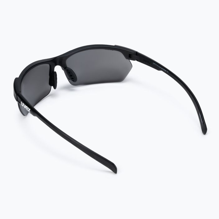UVEX Sportstyle 114 juodi matiniai/šviesūs sidabriniai/šviesūs oranžiniai/skaidrūs akiniai nuo saulės 53/0/939/2216 3