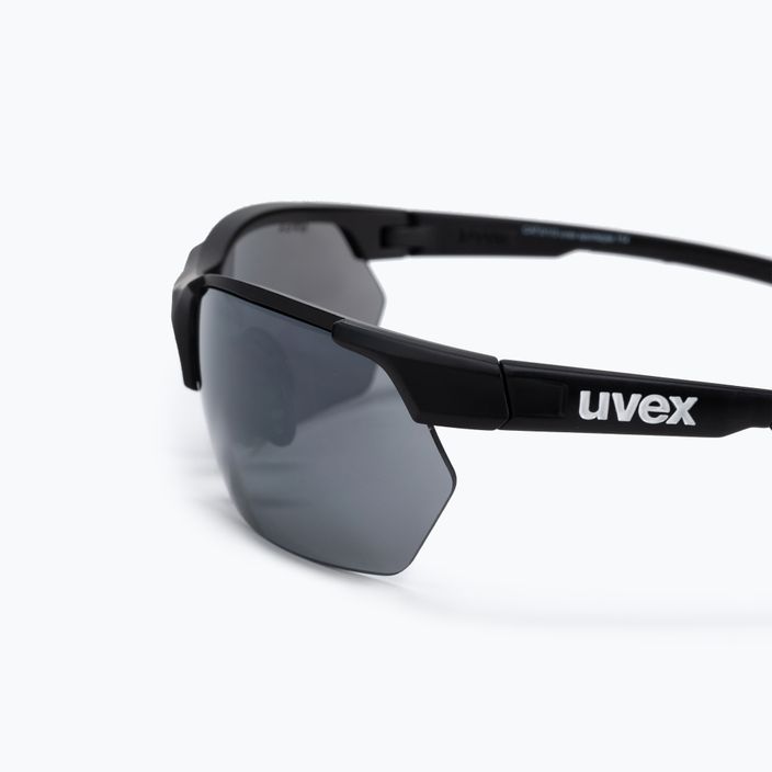 UVEX Sportstyle 114 juodi matiniai/šviesūs sidabriniai/šviesūs oranžiniai/skaidrūs akiniai nuo saulės 53/0/939/2216 4