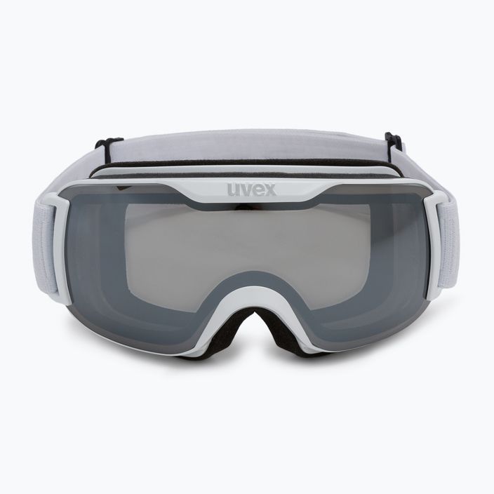 Slidinėjimo akiniai UVEX Downhill 2000 S LM balti matiniai / veidrodiniai sidabriniai / skaidrūs 55/0/438/1026 2